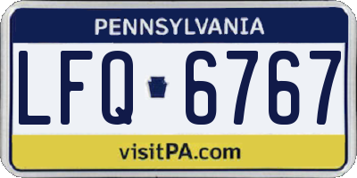 PA license plate LFQ6767