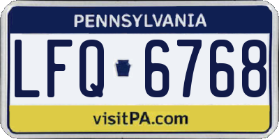 PA license plate LFQ6768