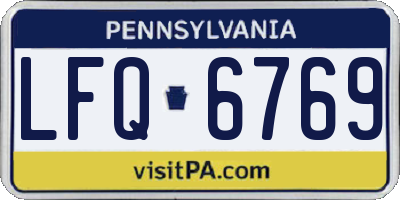 PA license plate LFQ6769