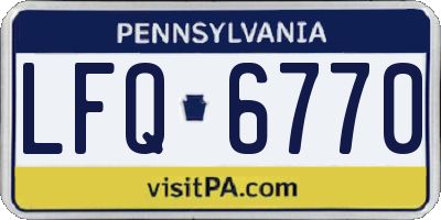 PA license plate LFQ6770
