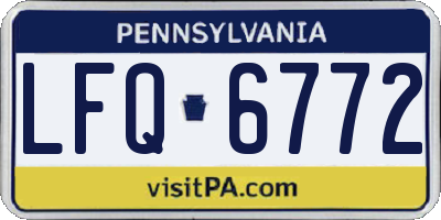 PA license plate LFQ6772