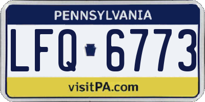 PA license plate LFQ6773
