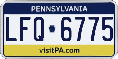 PA license plate LFQ6775