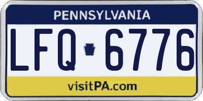 PA license plate LFQ6776