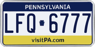 PA license plate LFQ6777