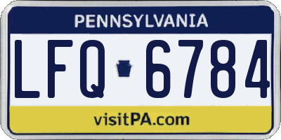 PA license plate LFQ6784