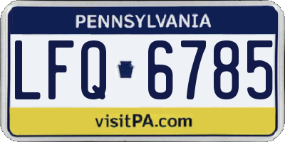 PA license plate LFQ6785
