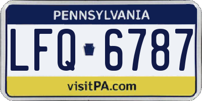 PA license plate LFQ6787