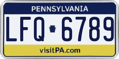 PA license plate LFQ6789