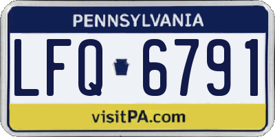 PA license plate LFQ6791