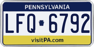 PA license plate LFQ6792