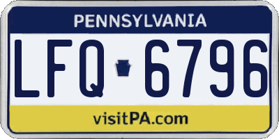 PA license plate LFQ6796