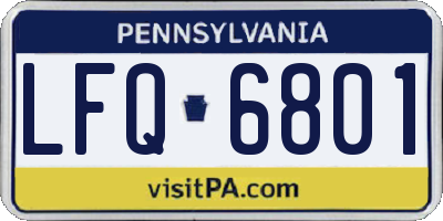 PA license plate LFQ6801