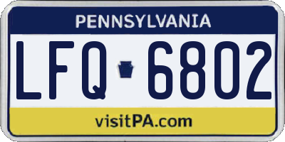 PA license plate LFQ6802