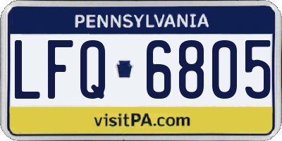 PA license plate LFQ6805
