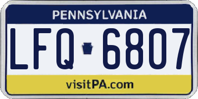PA license plate LFQ6807