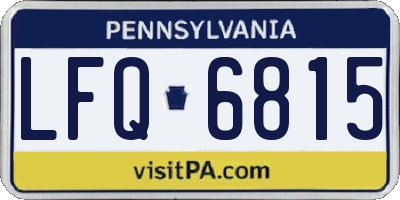 PA license plate LFQ6815