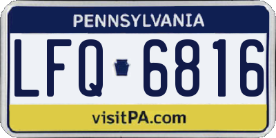 PA license plate LFQ6816