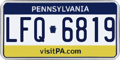 PA license plate LFQ6819