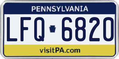 PA license plate LFQ6820