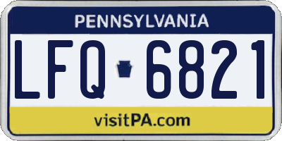 PA license plate LFQ6821