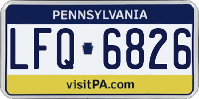 PA license plate LFQ6826