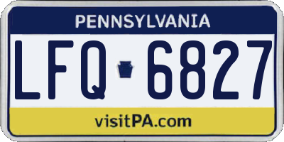 PA license plate LFQ6827