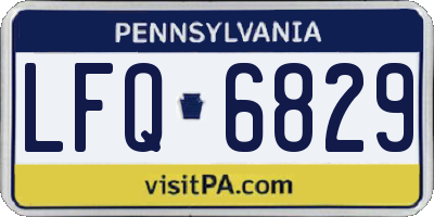 PA license plate LFQ6829