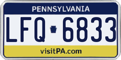 PA license plate LFQ6833