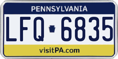 PA license plate LFQ6835