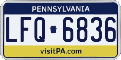PA license plate LFQ6836