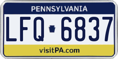PA license plate LFQ6837