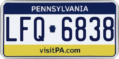 PA license plate LFQ6838