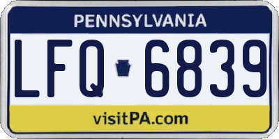 PA license plate LFQ6839