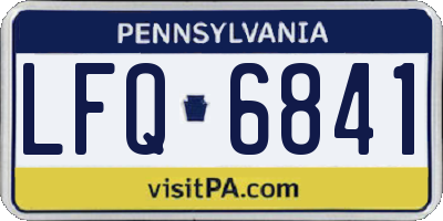 PA license plate LFQ6841