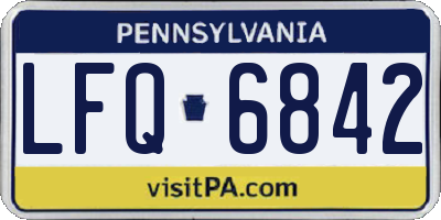 PA license plate LFQ6842