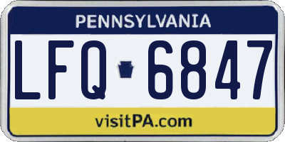 PA license plate LFQ6847