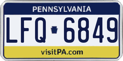 PA license plate LFQ6849