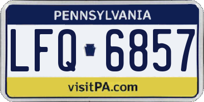 PA license plate LFQ6857