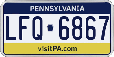 PA license plate LFQ6867