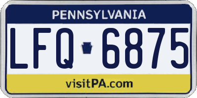PA license plate LFQ6875