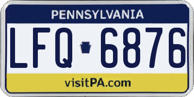 PA license plate LFQ6876