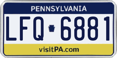 PA license plate LFQ6881