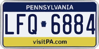 PA license plate LFQ6884