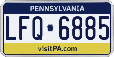 PA license plate LFQ6885