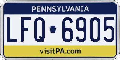 PA license plate LFQ6905