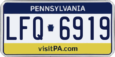 PA license plate LFQ6919