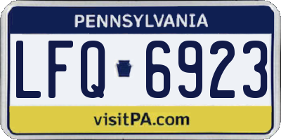 PA license plate LFQ6923
