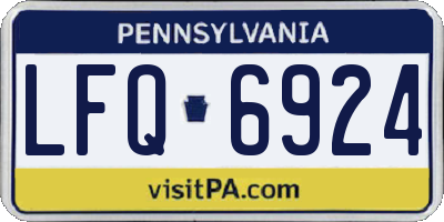 PA license plate LFQ6924