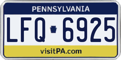 PA license plate LFQ6925